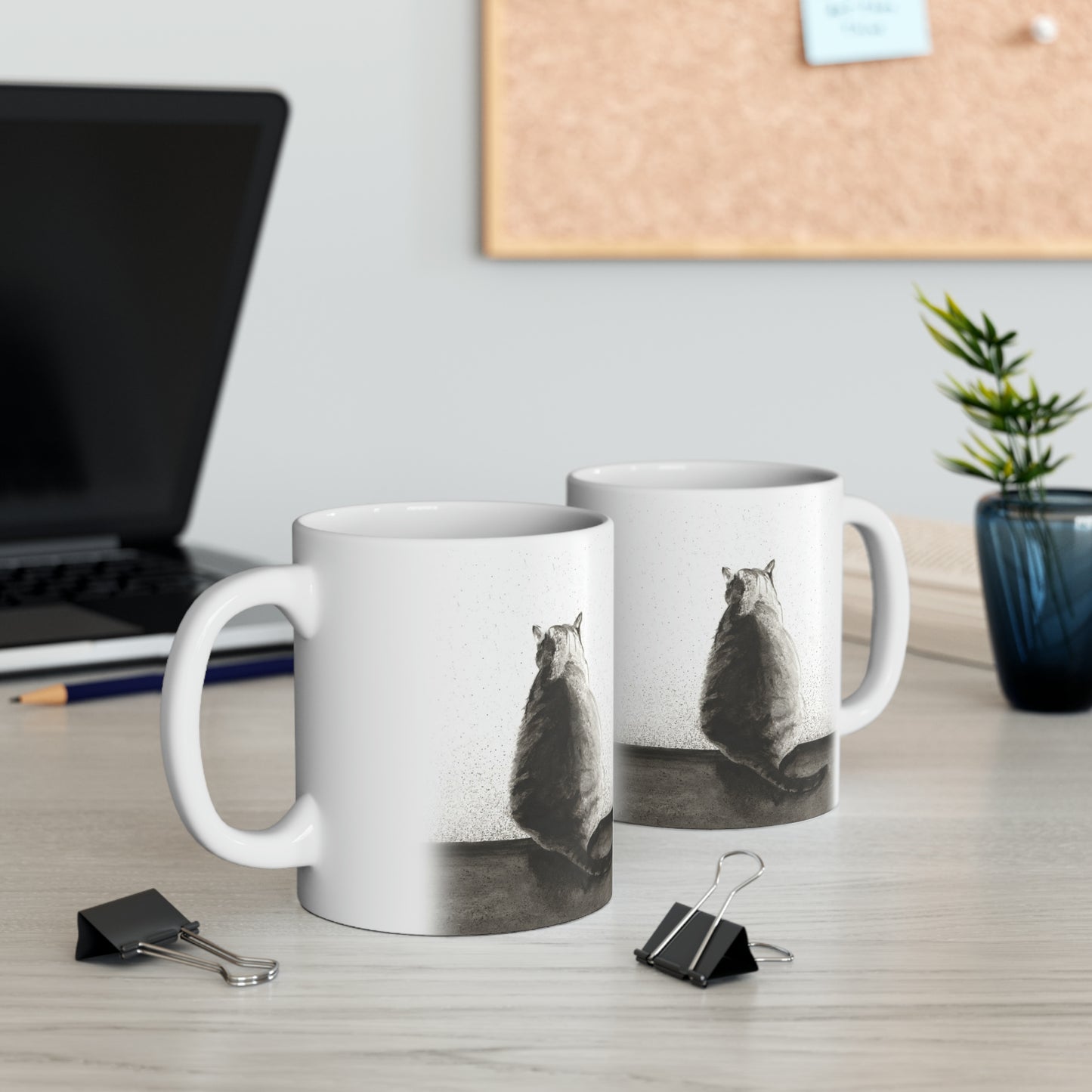Ceramic Mug, 11oz - Memories Cat Art