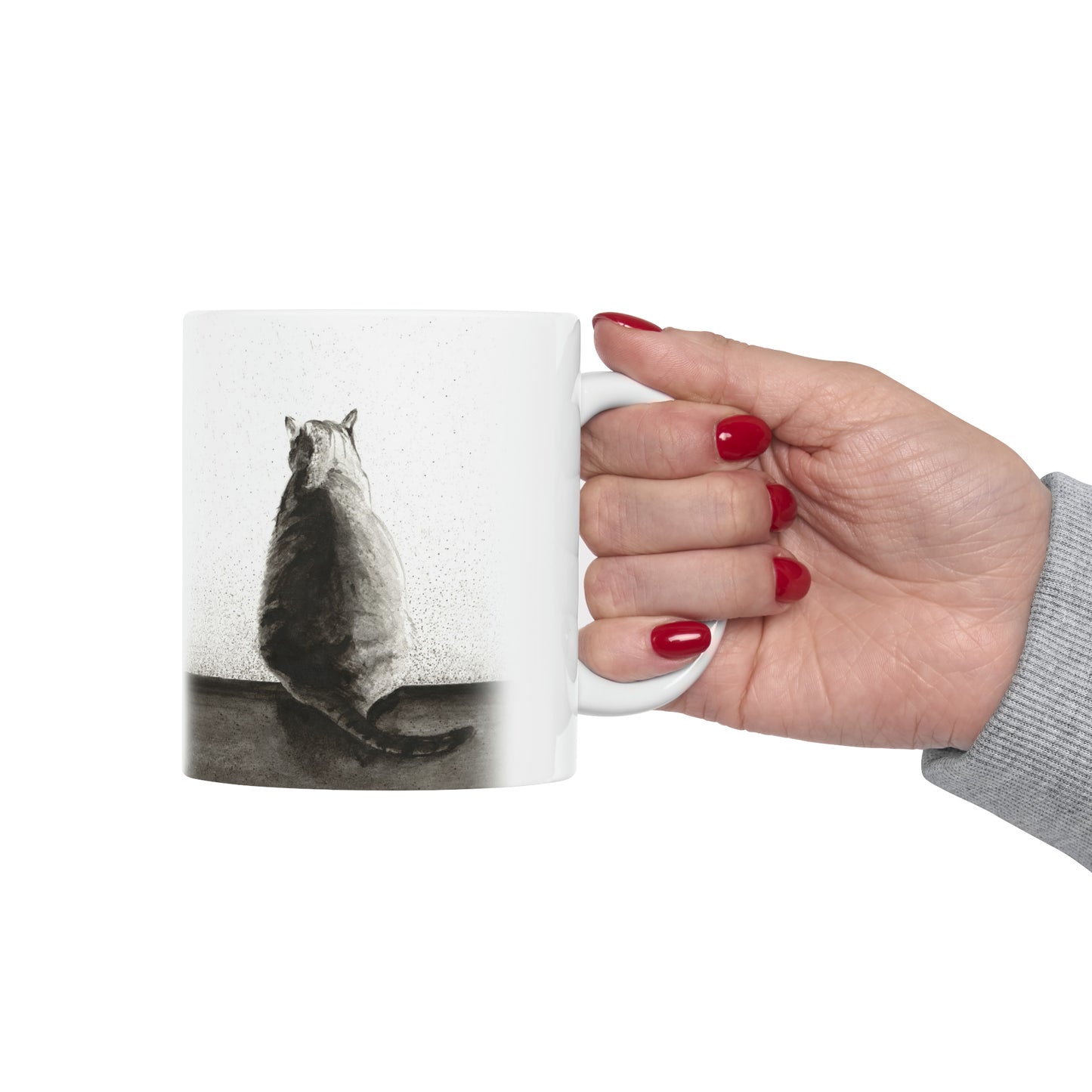 Ceramic Mug, 11oz - Memories Cat Art