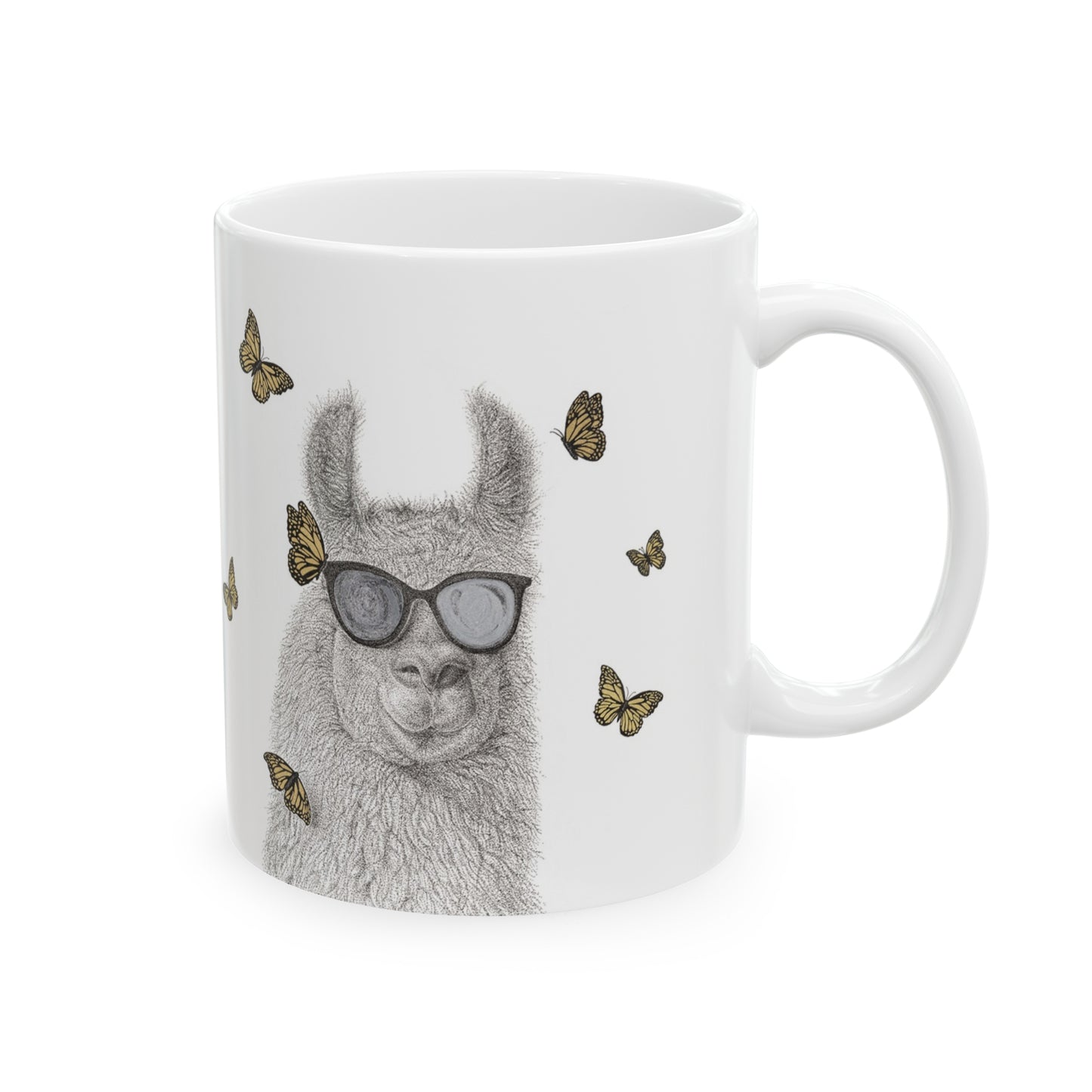 Ceramic Mug, 11oz - No Drama, Llama Art