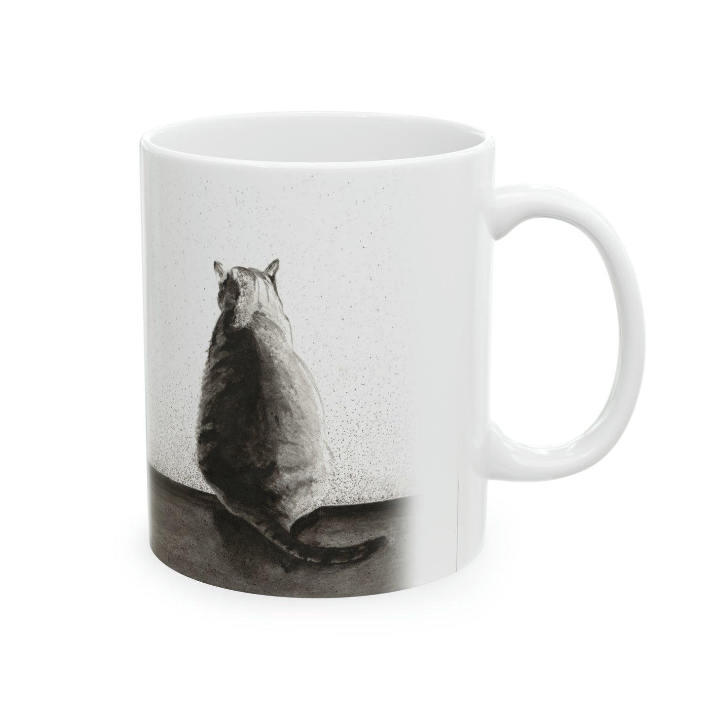 Ceramic Mug, 11oz - Memories Cat Art