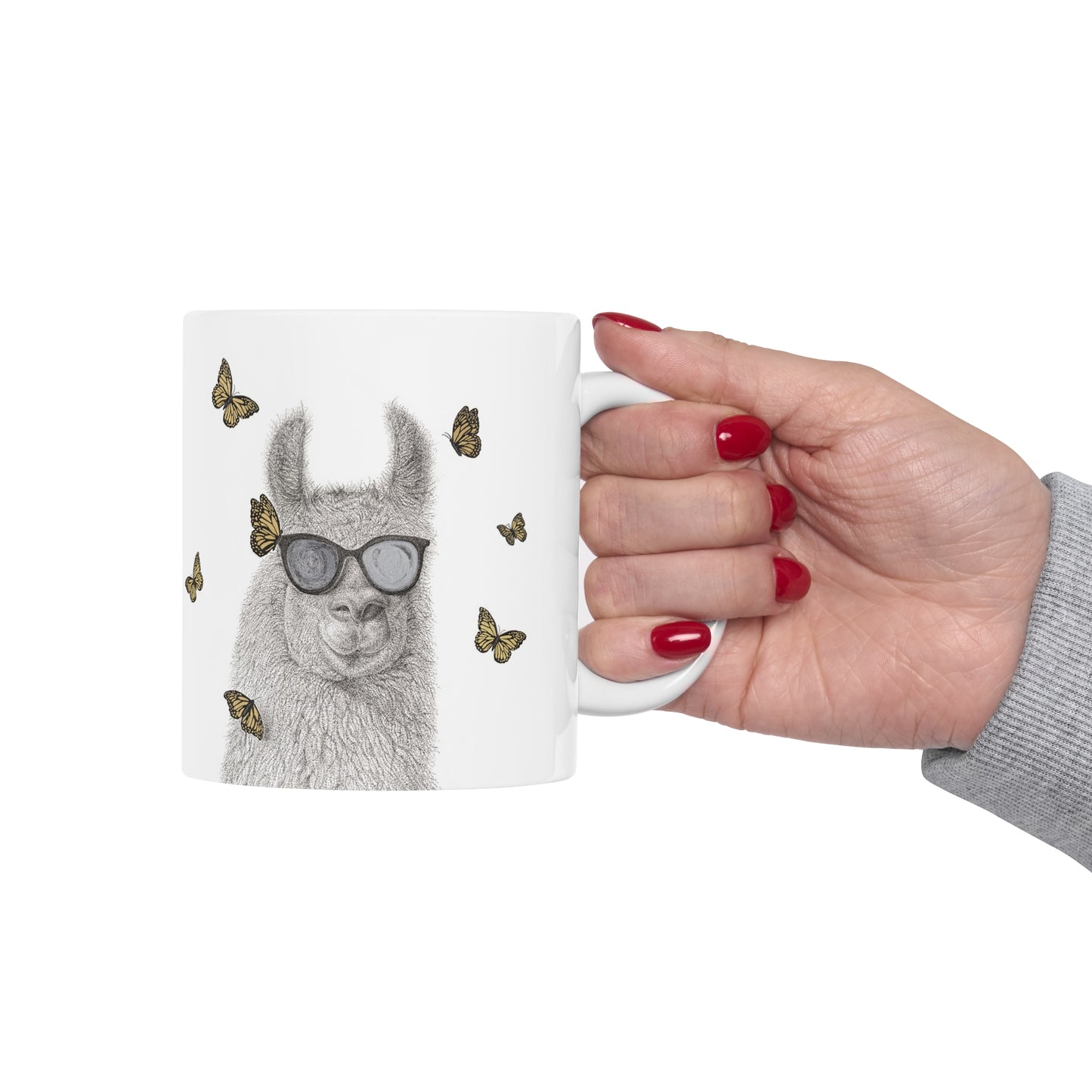 Ceramic Mug, 11oz - No Drama, Llama Art