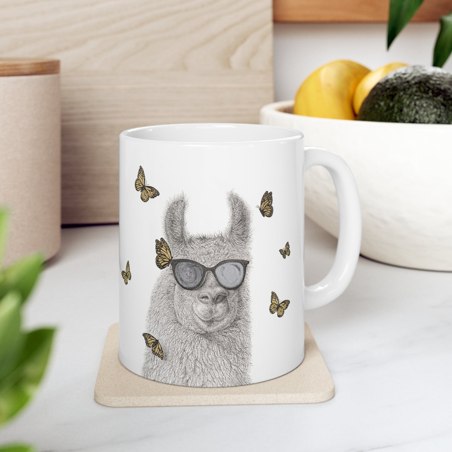Ceramic Mug, 11oz - No Drama, Llama Art