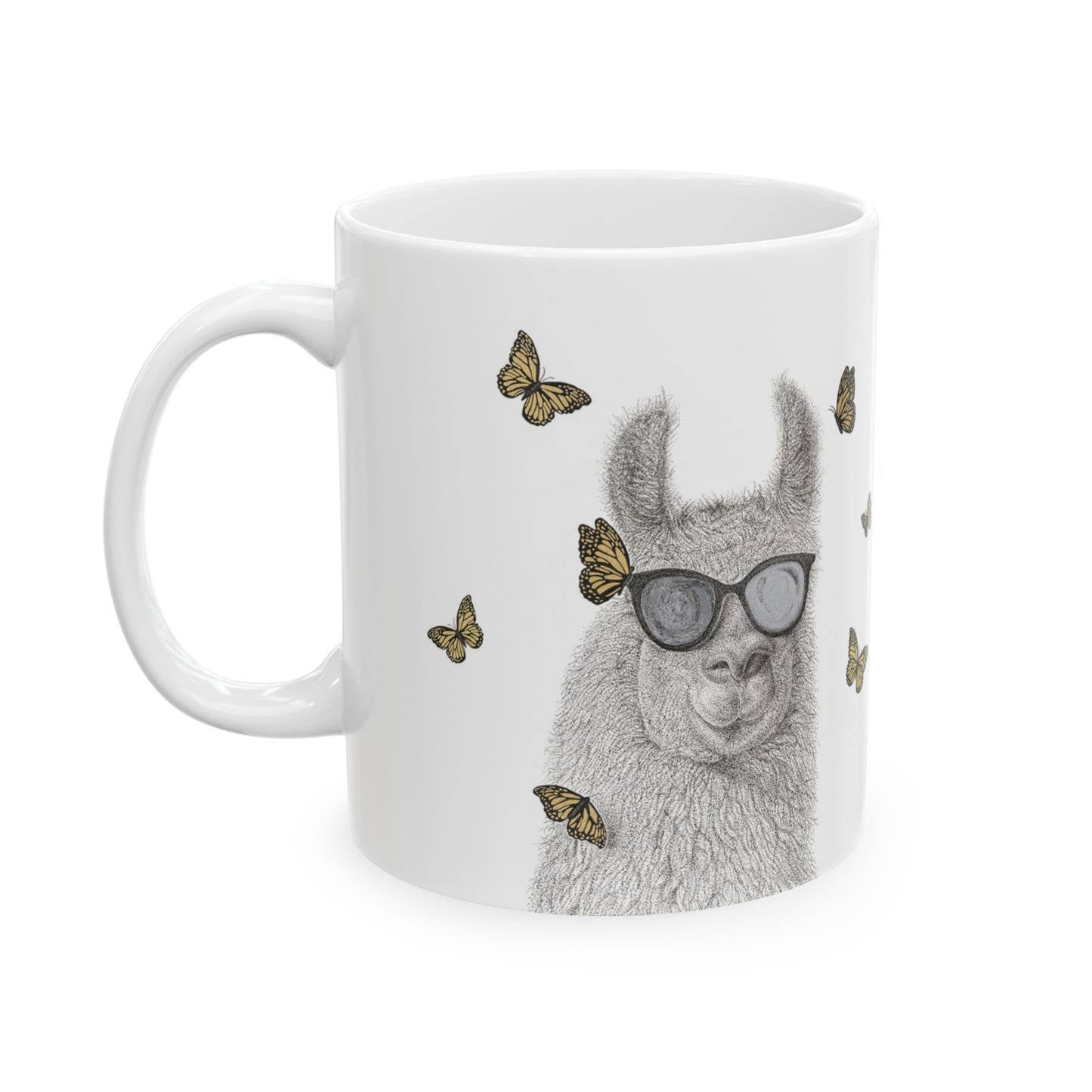 Ceramic Mug, 11oz - No Drama, Llama Art