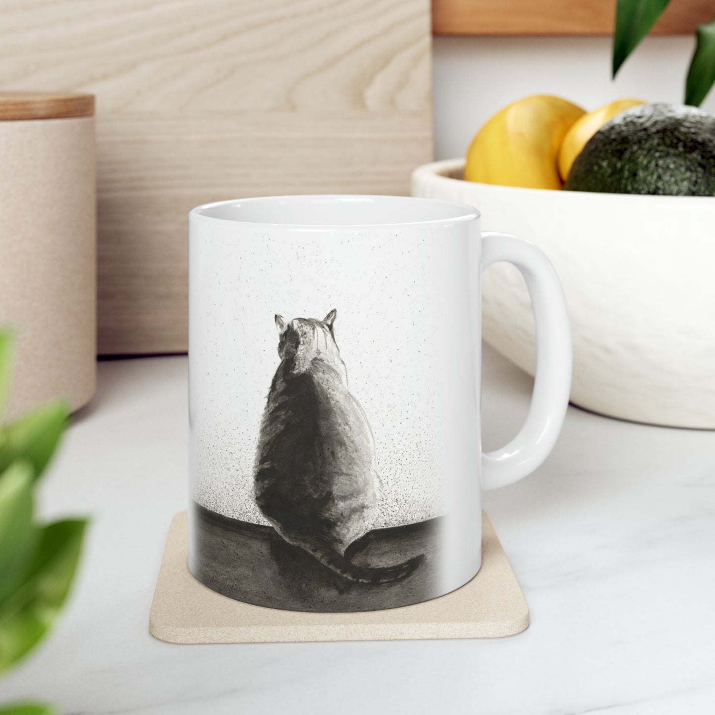 Ceramic Mug, 11oz - Memories Cat Art