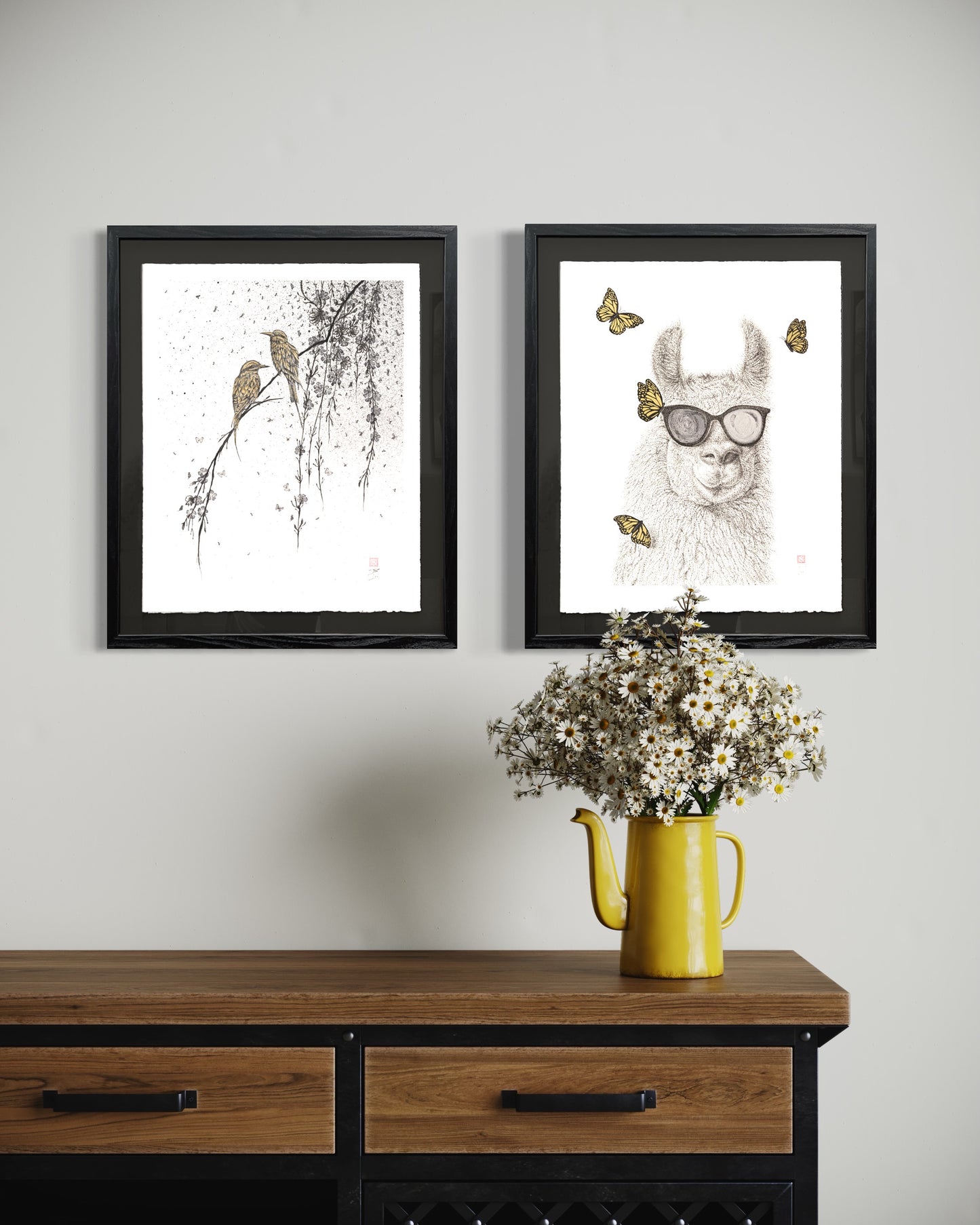 No Drama Llama - Original Framed Artwork