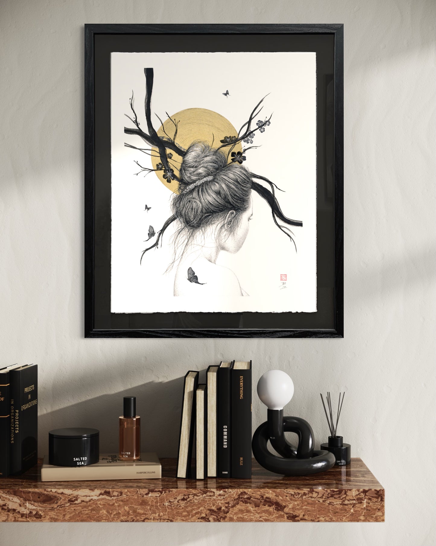 Moon Blossoms - Original Framed Artwork