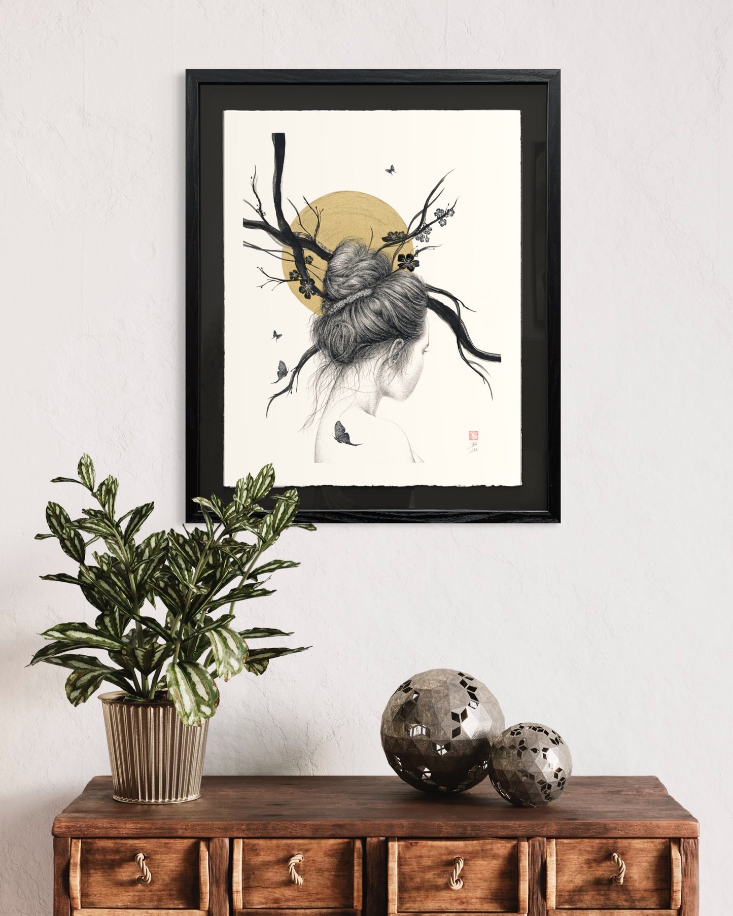 Moon Blossoms - Original Framed Artwork