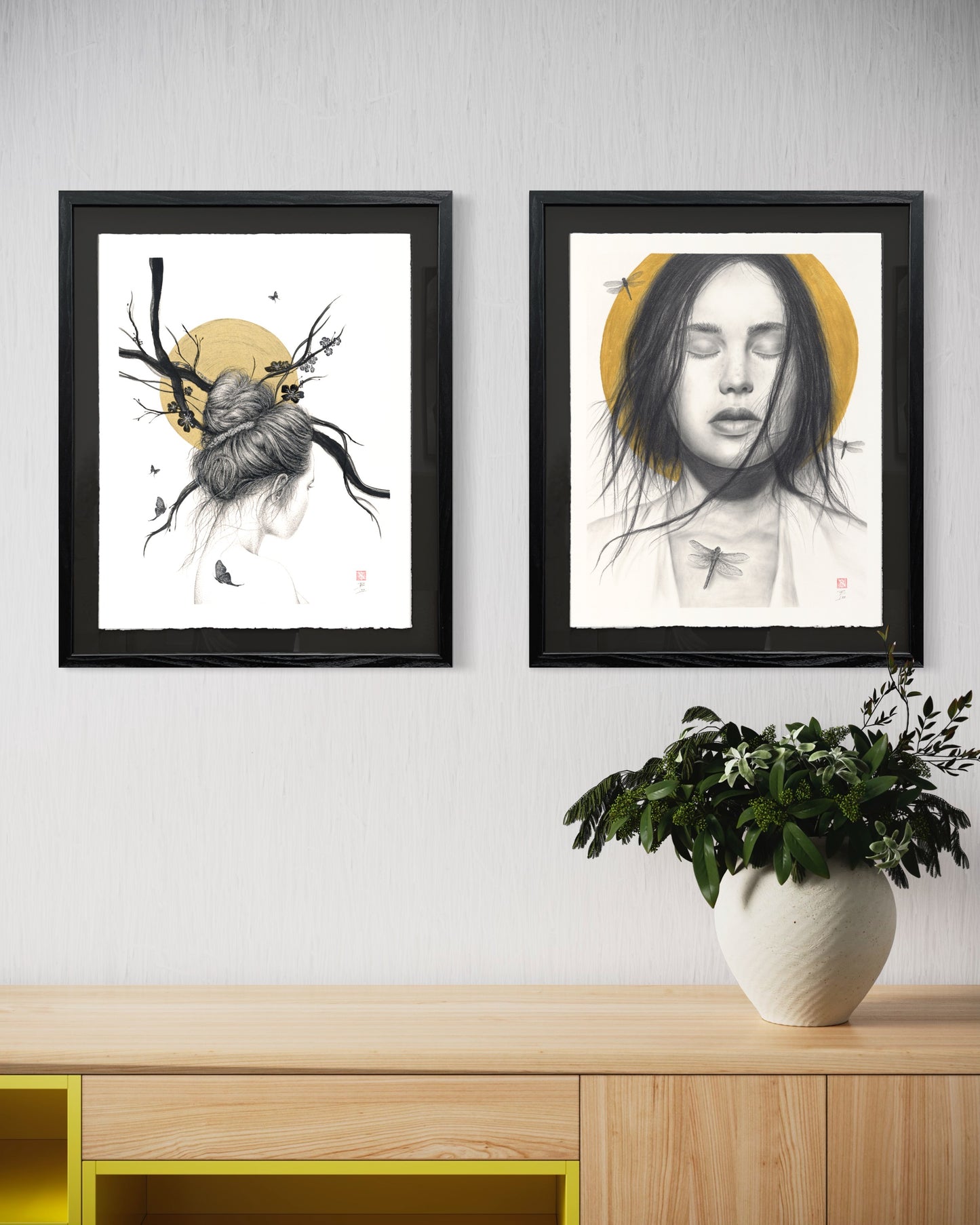 Moon Blossoms - Original Framed Artwork