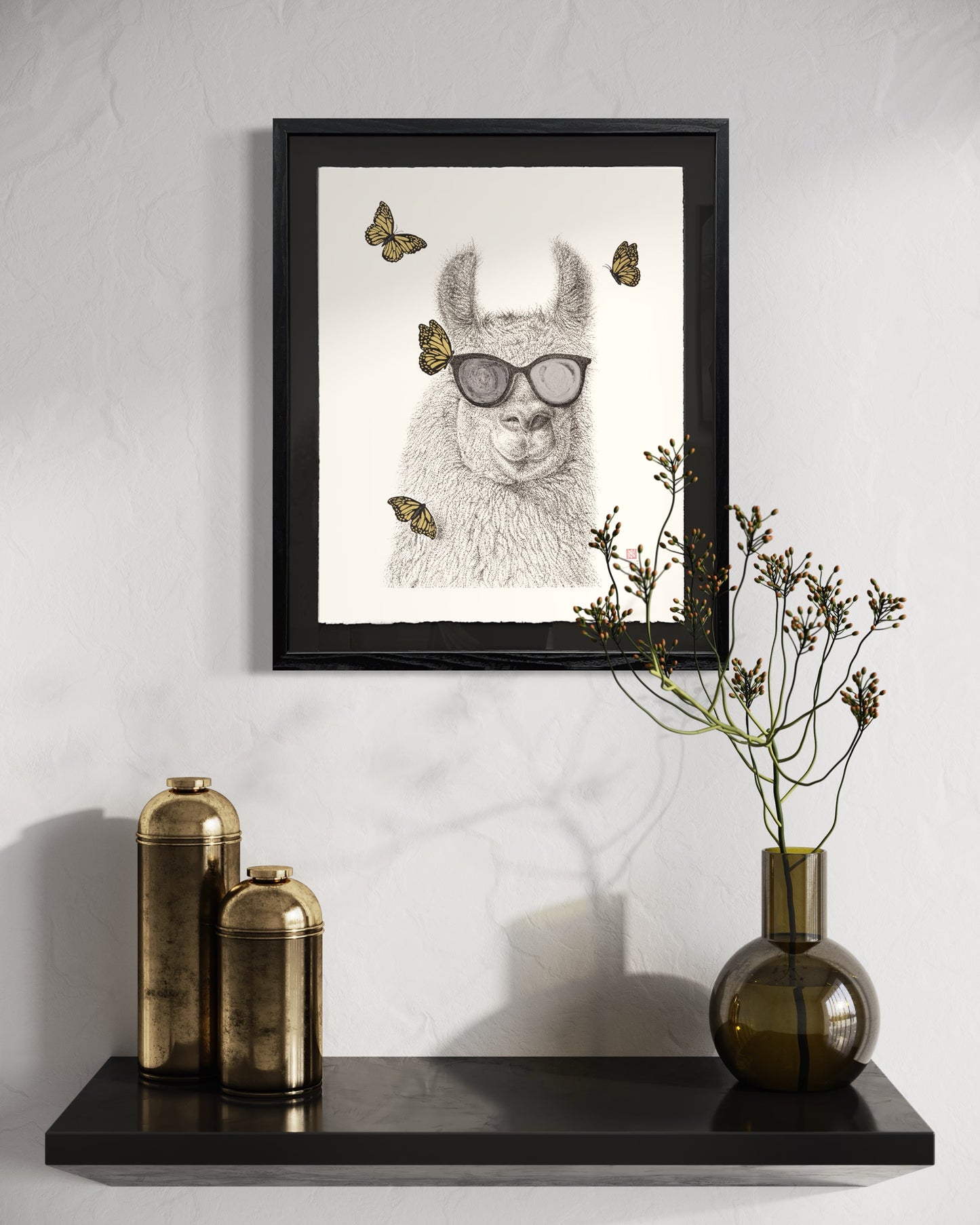 No Drama Llama - Original Framed Artwork