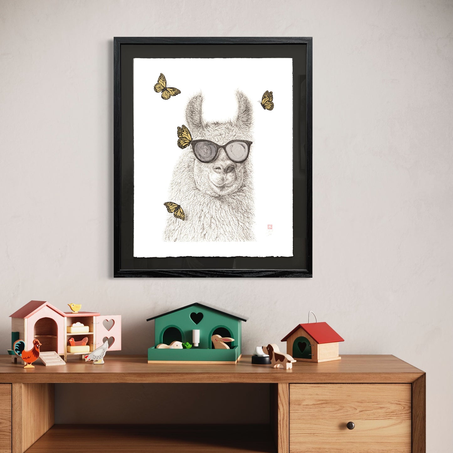 No Drama Llama - Original Framed Artwork