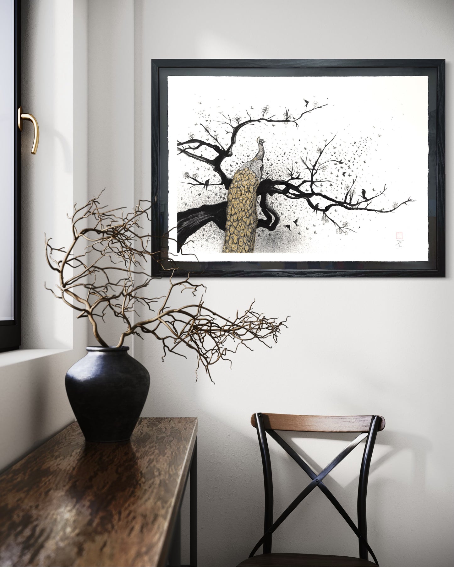 Peacock - Original Framed Artwork