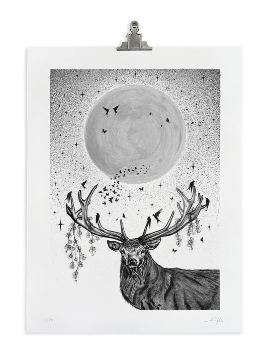 Limited Edition Giclée Print - 18" X 24" - Buck Moon