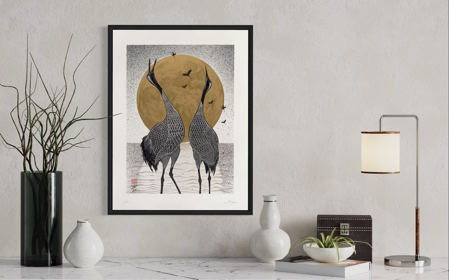 Limited Edition Giclée Print - 18" X 24" - Dancing Cranes