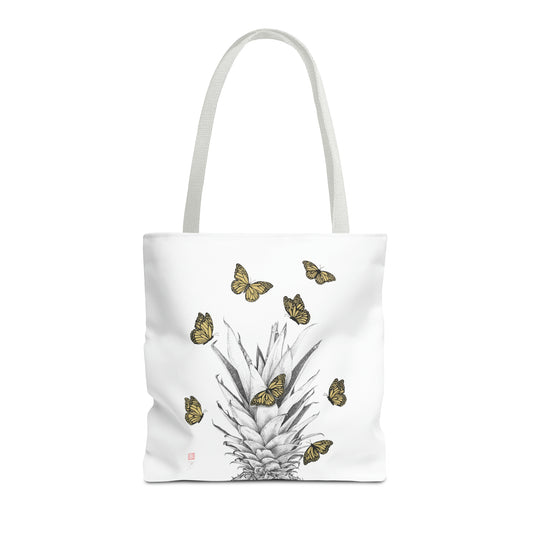 New! Tote Bag - Pineapple & Monarchs