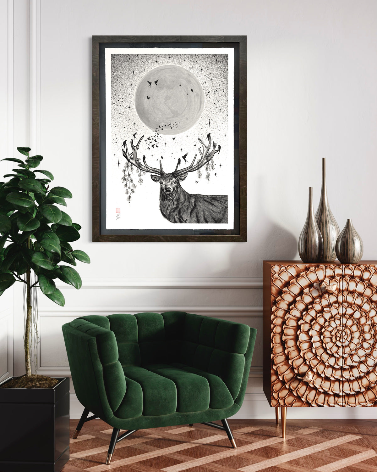 Buck Moon - Original Framed Artwork
